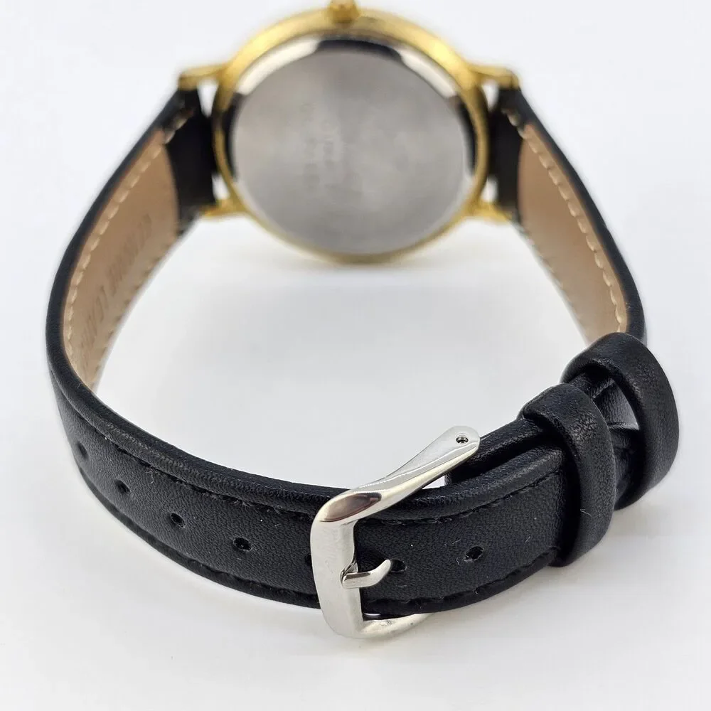 Vintage Ronica Women's Watch 36MM Pink Dial Black Leather Bands New Battery‎